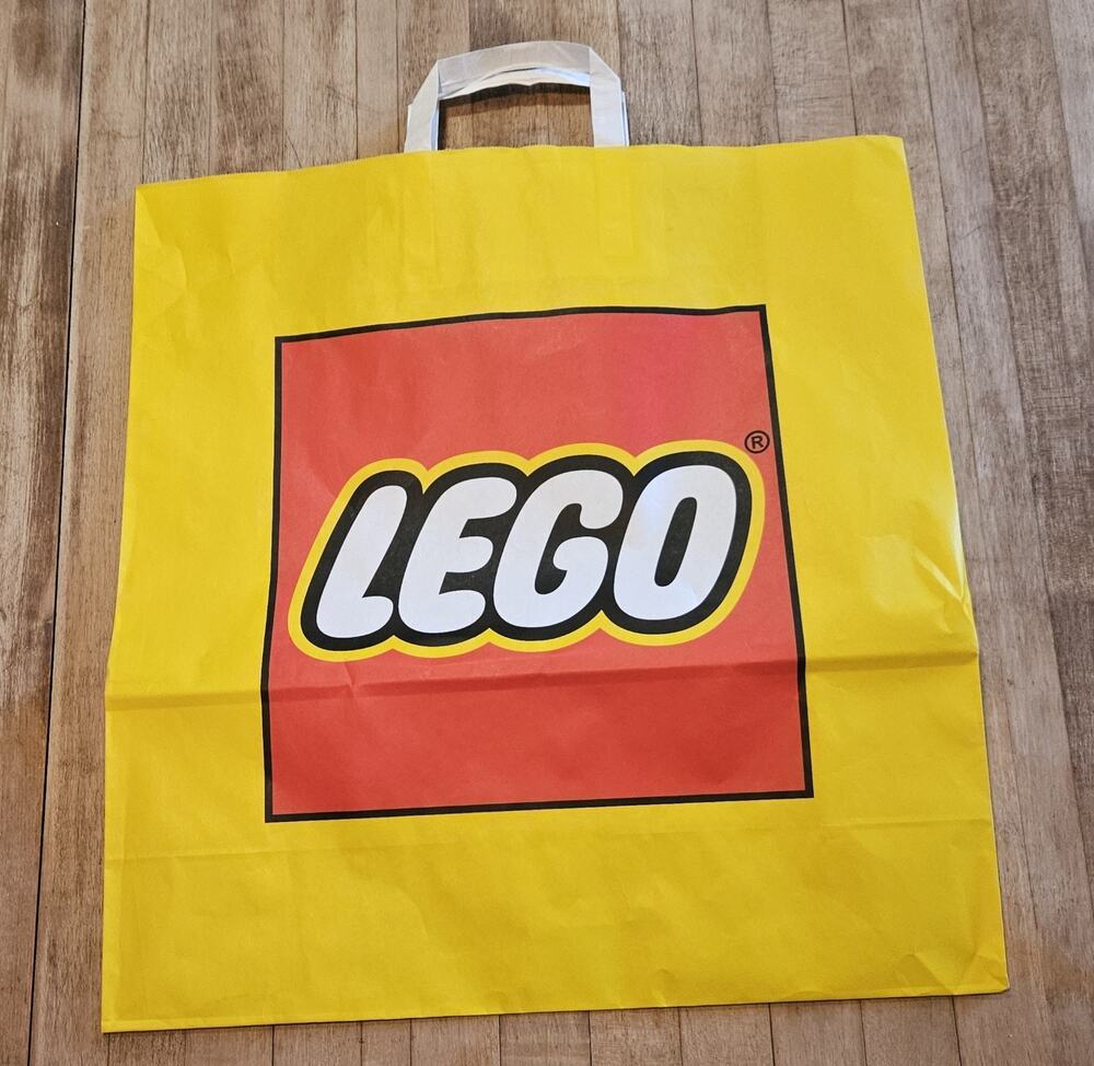 LEGO Store Paper Large Retail Shopping Gift Bag - Yellow 18” X 17” X 6.5” Paper
